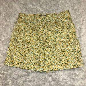Lands End mid rise lemon yellow shorts woman’s size 4 EUC